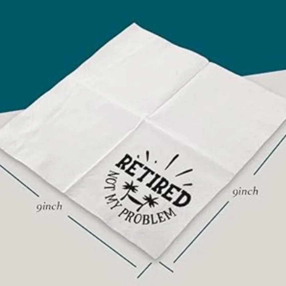 NEW Pack of 100 4.5 x 4.5 Retirement Cocktail Napkins Party Napkins Beverage
